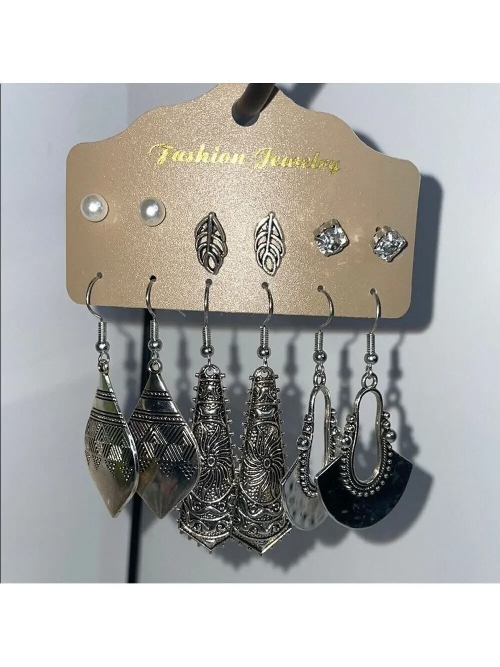 Silver Fashion Jewelry Earring Set